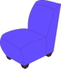 Blue Armless Chair Clip Art